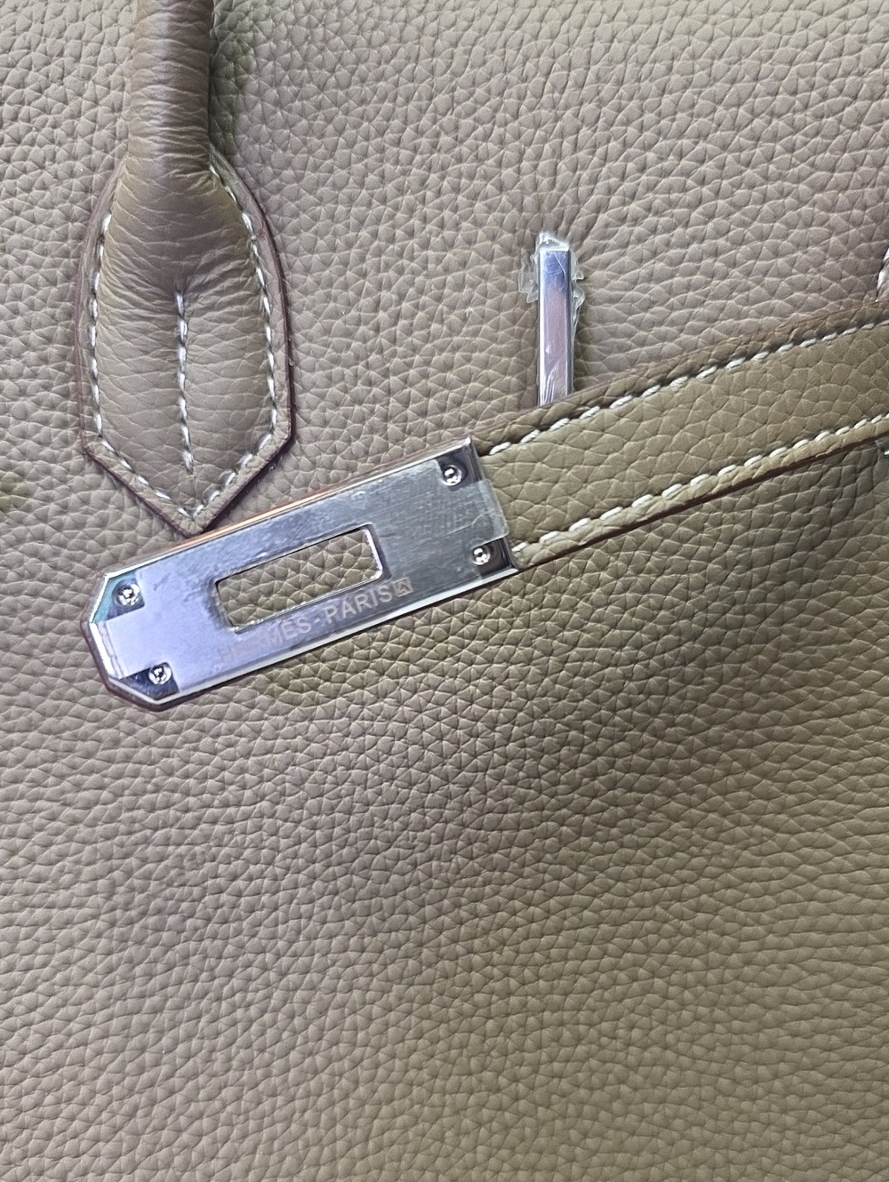 35cm Leather Purse Etoupe Tan/ Khaki 🦄🔥 Silver Hardware Bundle Pegasus And Key - Picture 5 of 11